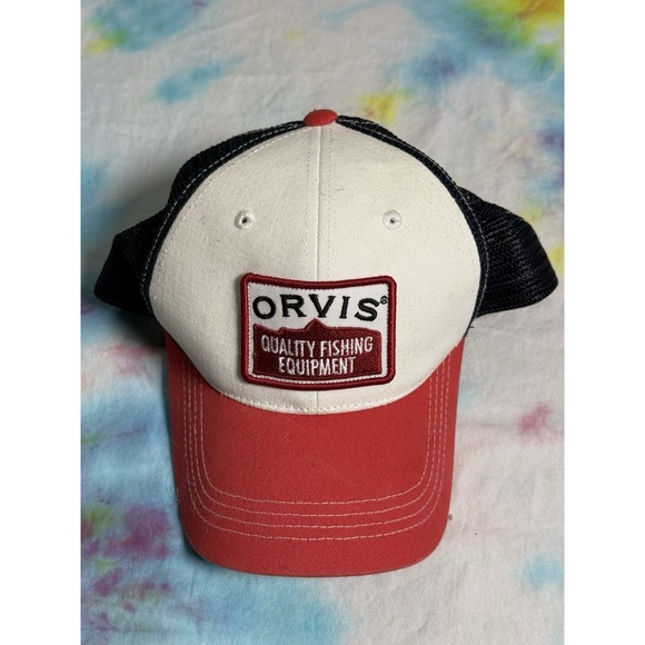 Orvis Other - Orvis Fishing Patch Hat Cap Quality Equipment Trucker Mesh Snapback Red Wht Blue
